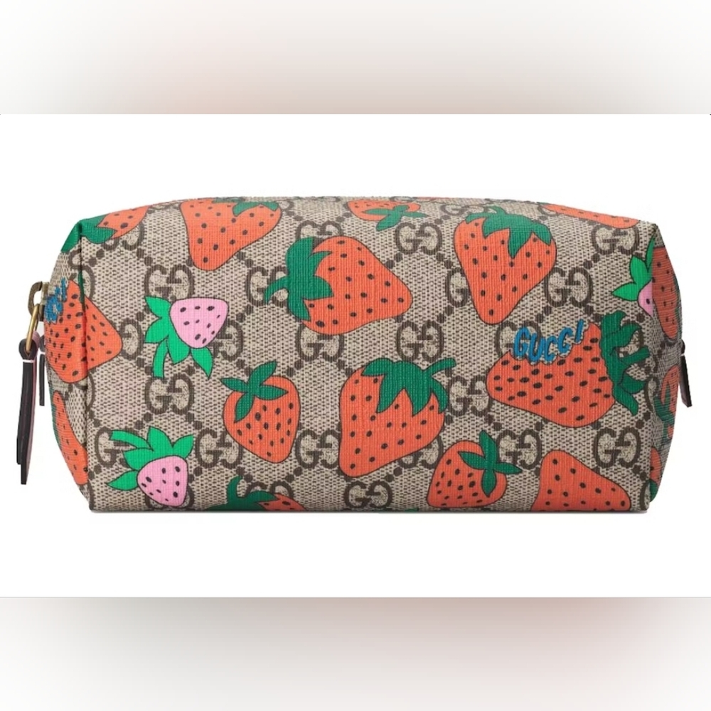 Gucci strawberry cosmetic pouch